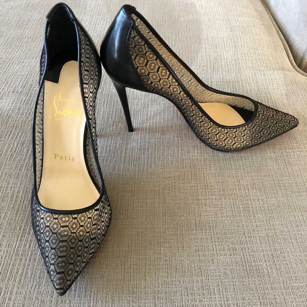 Christian Louboutin Lace Follies 100mm heel - Picture 2 of 5